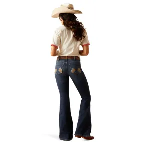 10048273 Ariat Women's Perfect Rise Paulina Flare Jean - Florida