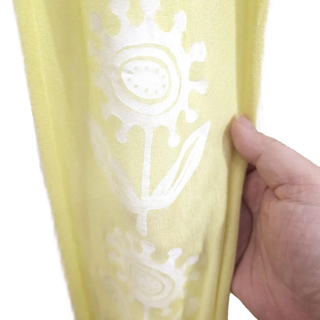 (20% Off) Scarf Slim - Lemon Yellow (White Ink) by Windsparrow Studio