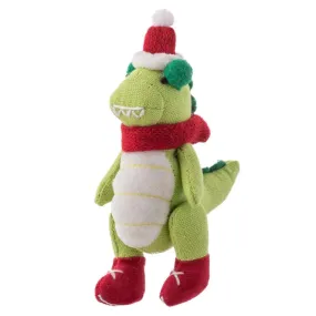 7" Stuffed Linen Kids Dino Dinosaur Winter Christmas Ornament