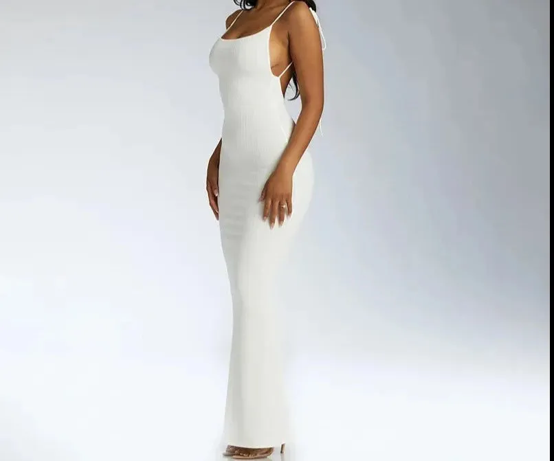 A&A Halterneck Sleeveless Backless Maxi Dress