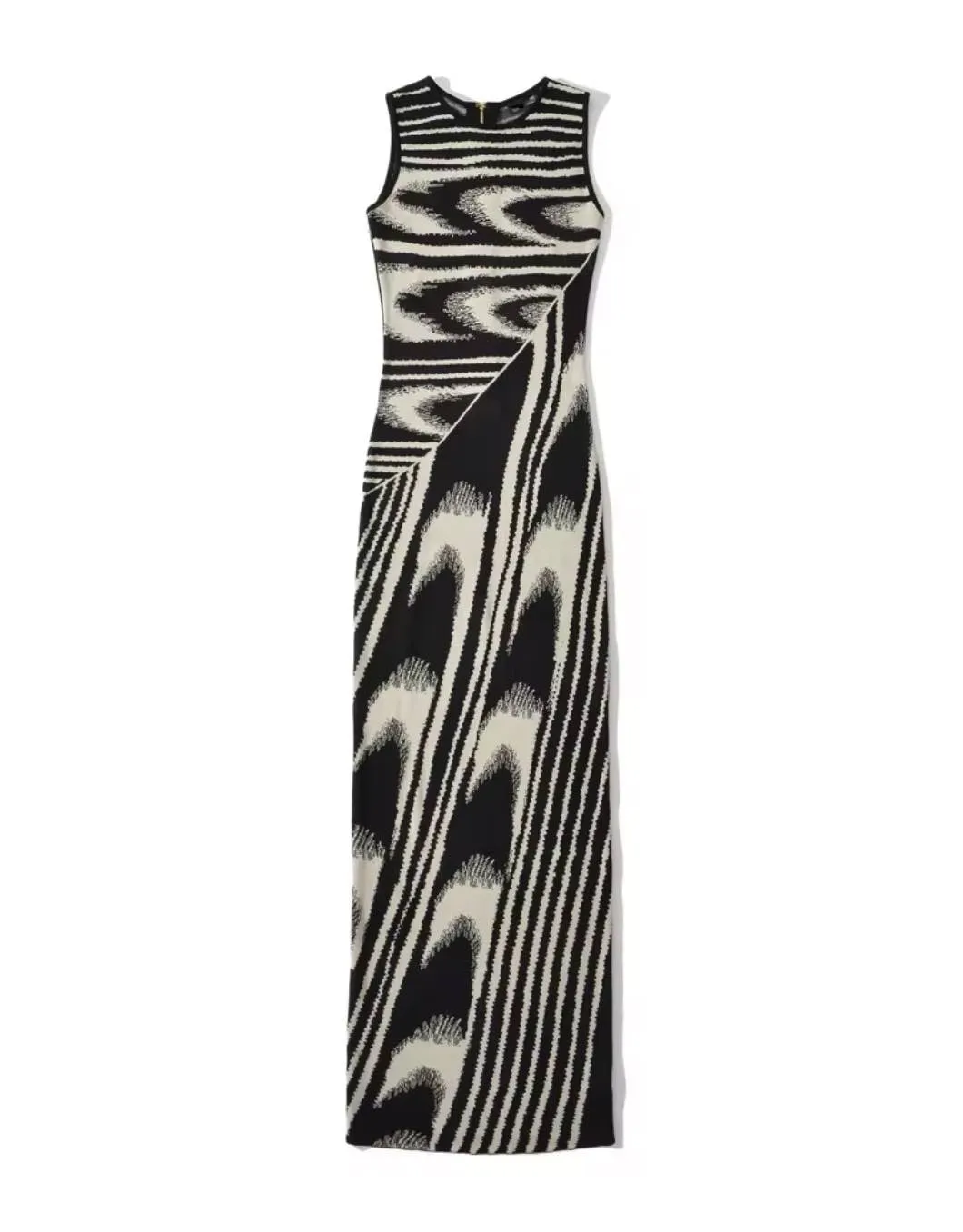 Abstract Pattern Knit Long Dress