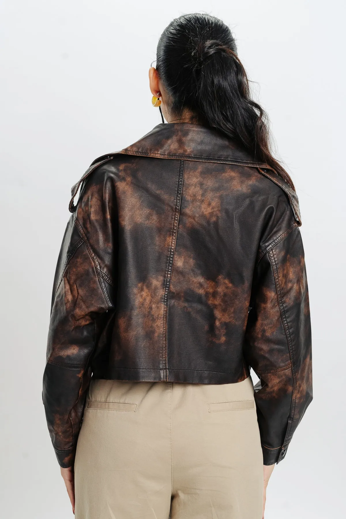 Acid Wash Biker Jacket