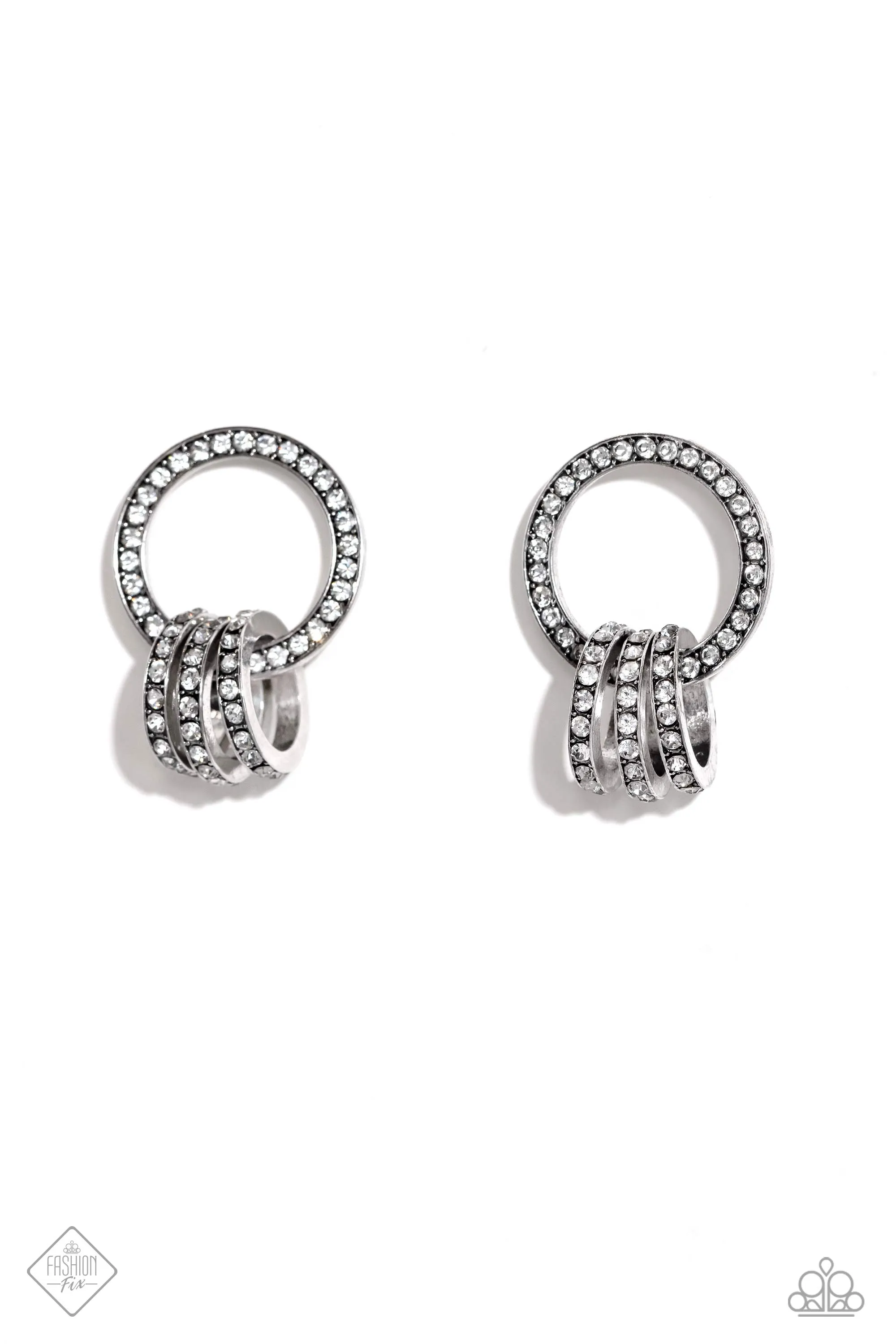 Adorned Allegiance - White Post Earrings - Paparazzi Accessories