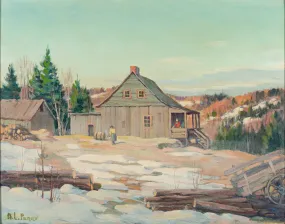 A.L. Perry - Rural Cabin In Winter H16"xW20"