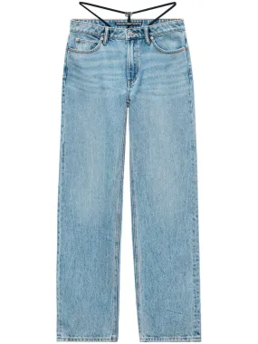 ALEXANDER WANG Chic Blue Denim Jeans with Integral Thong Charm