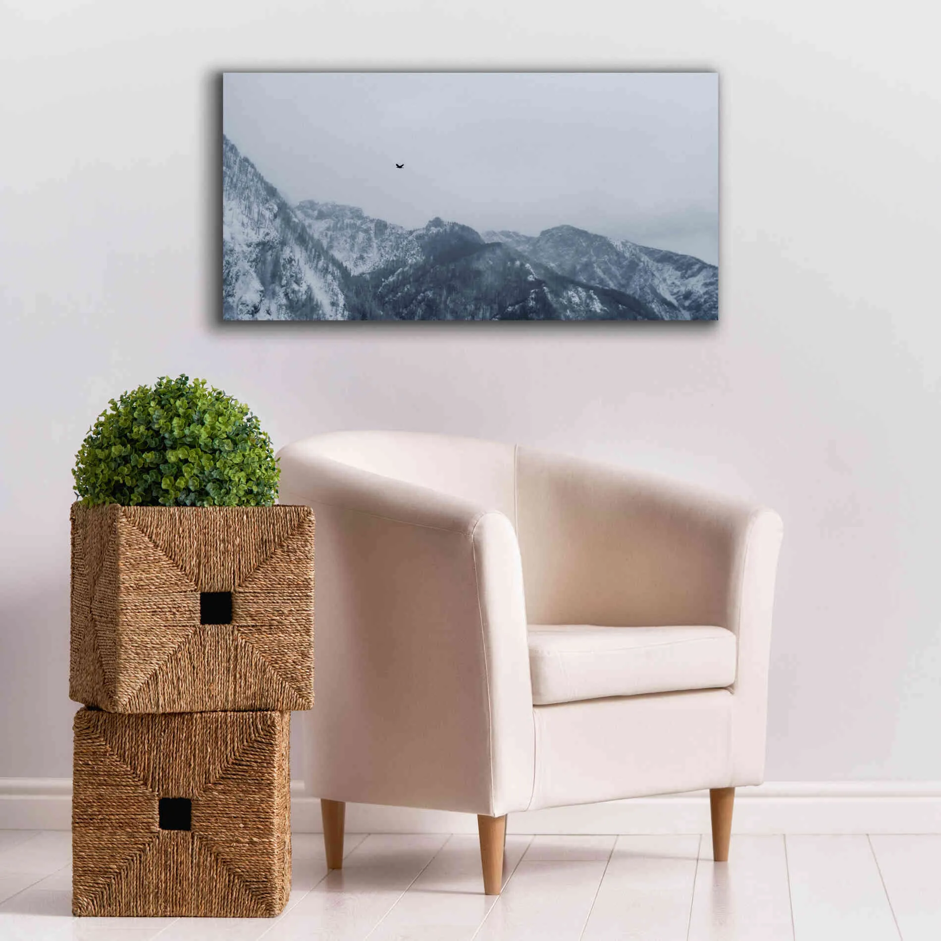 'Alpine Winter Bird' by Epic Portfolio, Giclee Canvas Wall Art