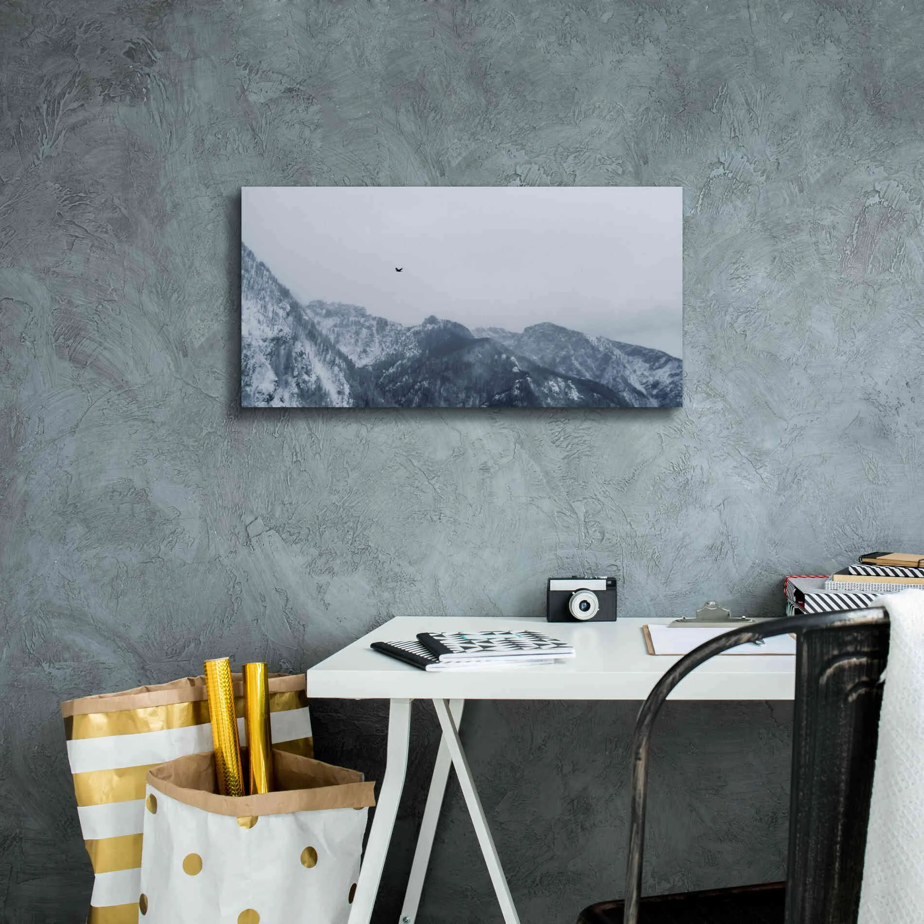 'Alpine Winter Bird' by Epic Portfolio, Giclee Canvas Wall Art