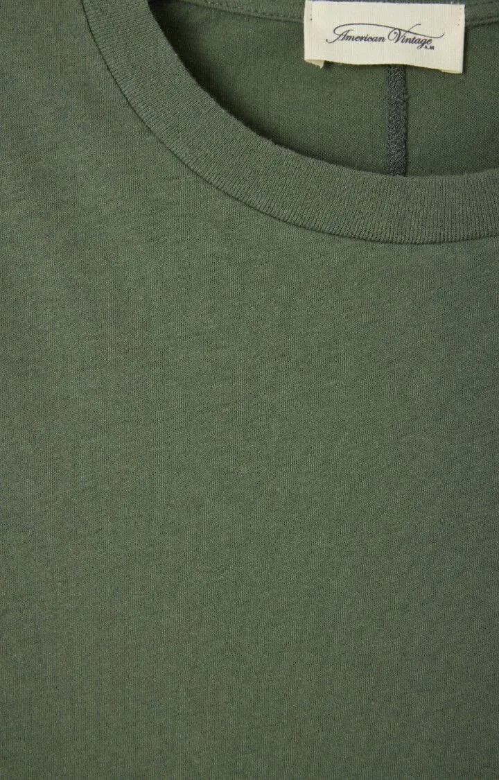 American Vintage Gamipy Long Sleeve Tee in Turtle Green