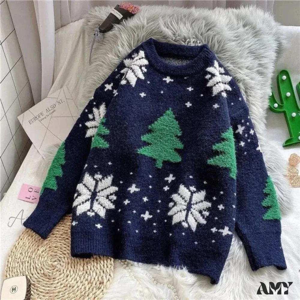 Amy Fashion - Christmas Red Deer Sweater