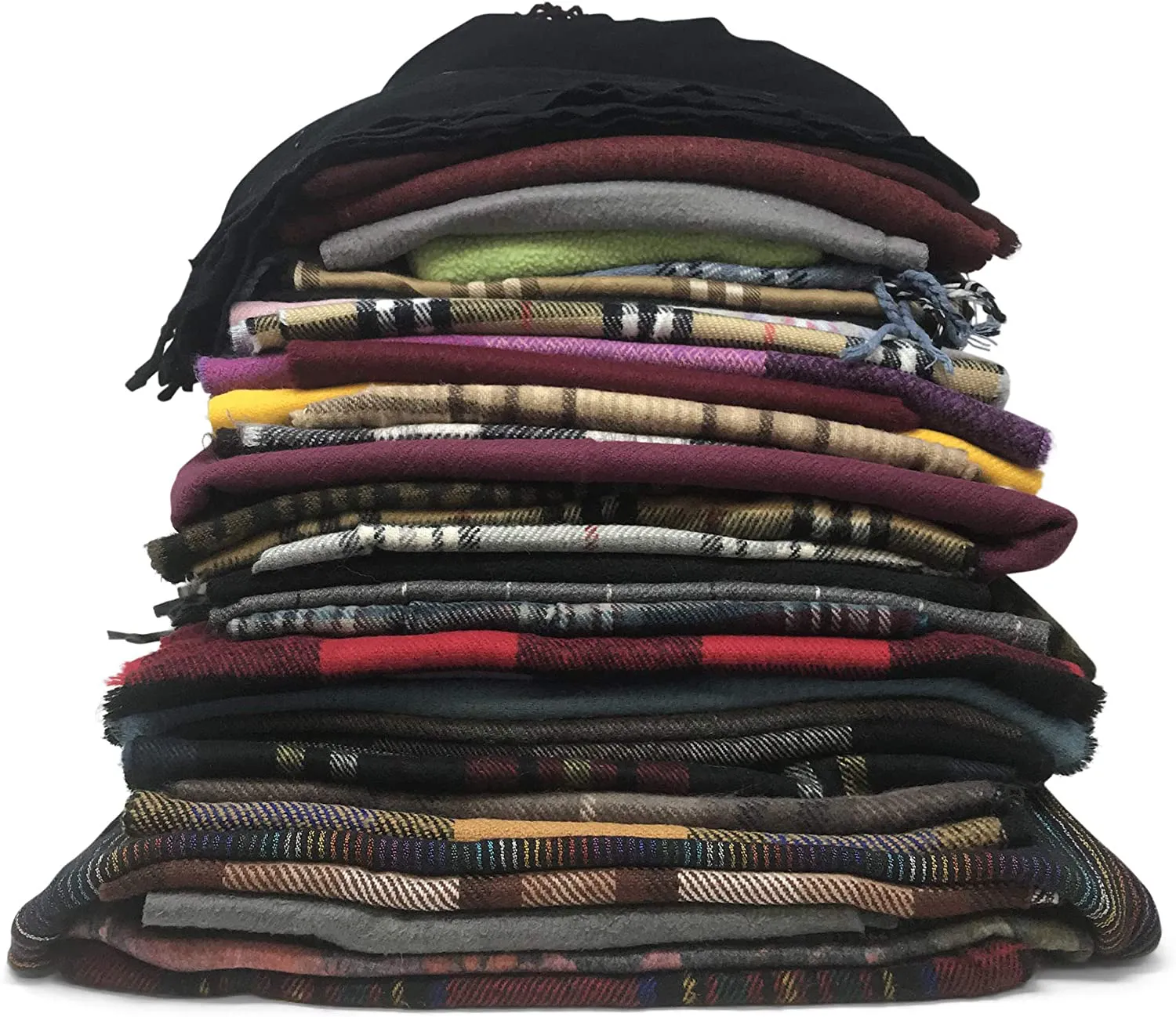 ANDREW SCOTT 5 Pack Medium Weight Winter Scarf/Wrap - Unisex Fashion Assorted Designs Pack of 5