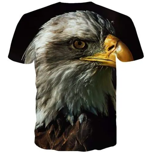 Animal T-shirt Men Bird T-shirts Graphic Feather Tshirt Printed Ferocious T-shirts 3d Hip Hop Tshirt Anime Short Sleeve