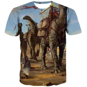 Animal T-shirt Men Dinosaur T-shirts Graphic Hilarious Tshirts Novelty Cartoon Shirt Print Harajuku Tshirt Printed