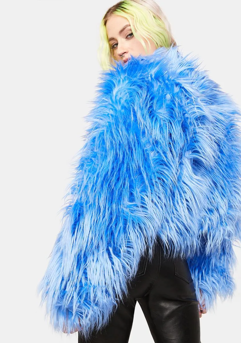 Aqua Exclude You Faux Fur Jacket