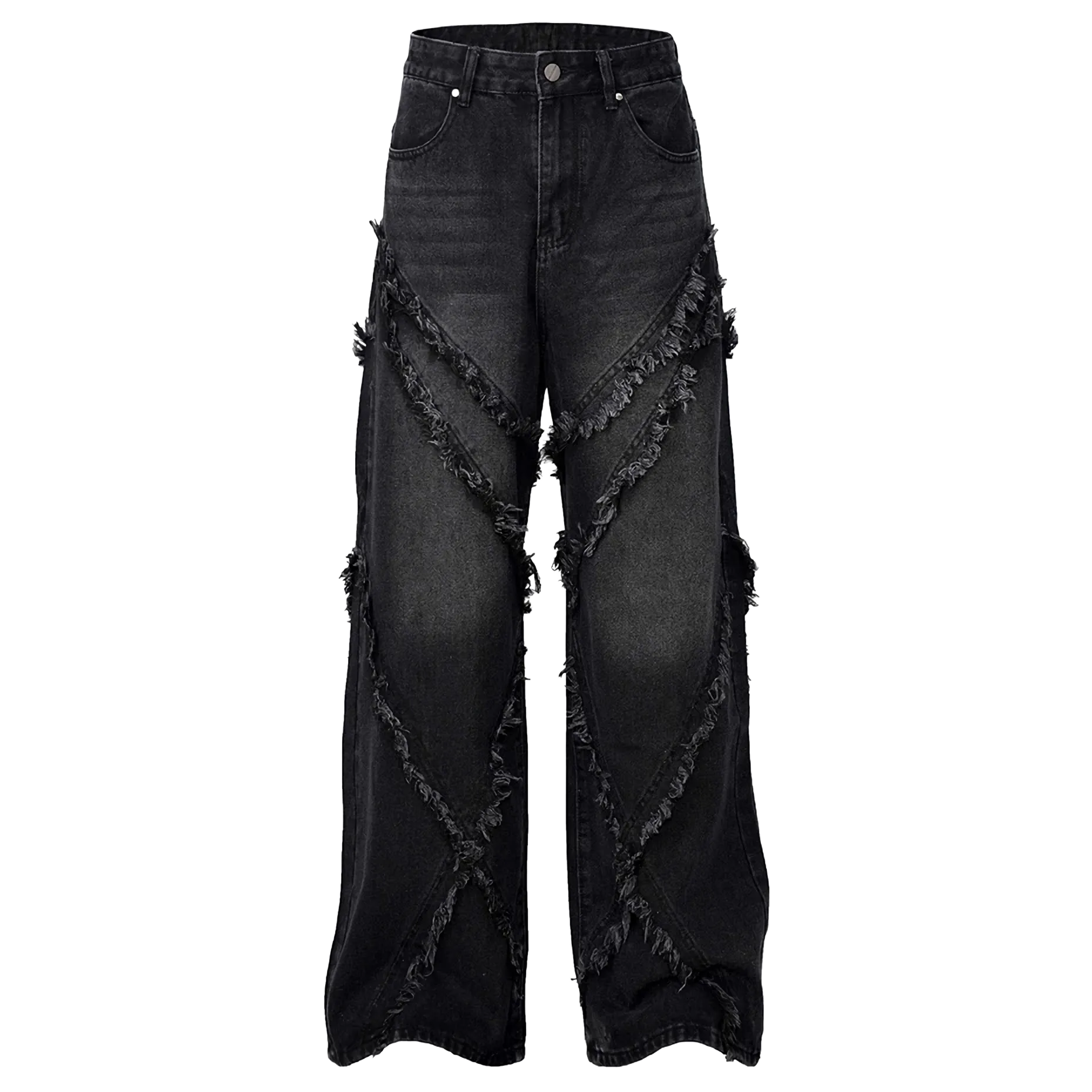 Artisan Hem Cross-Stitched Denim Flares Jeans