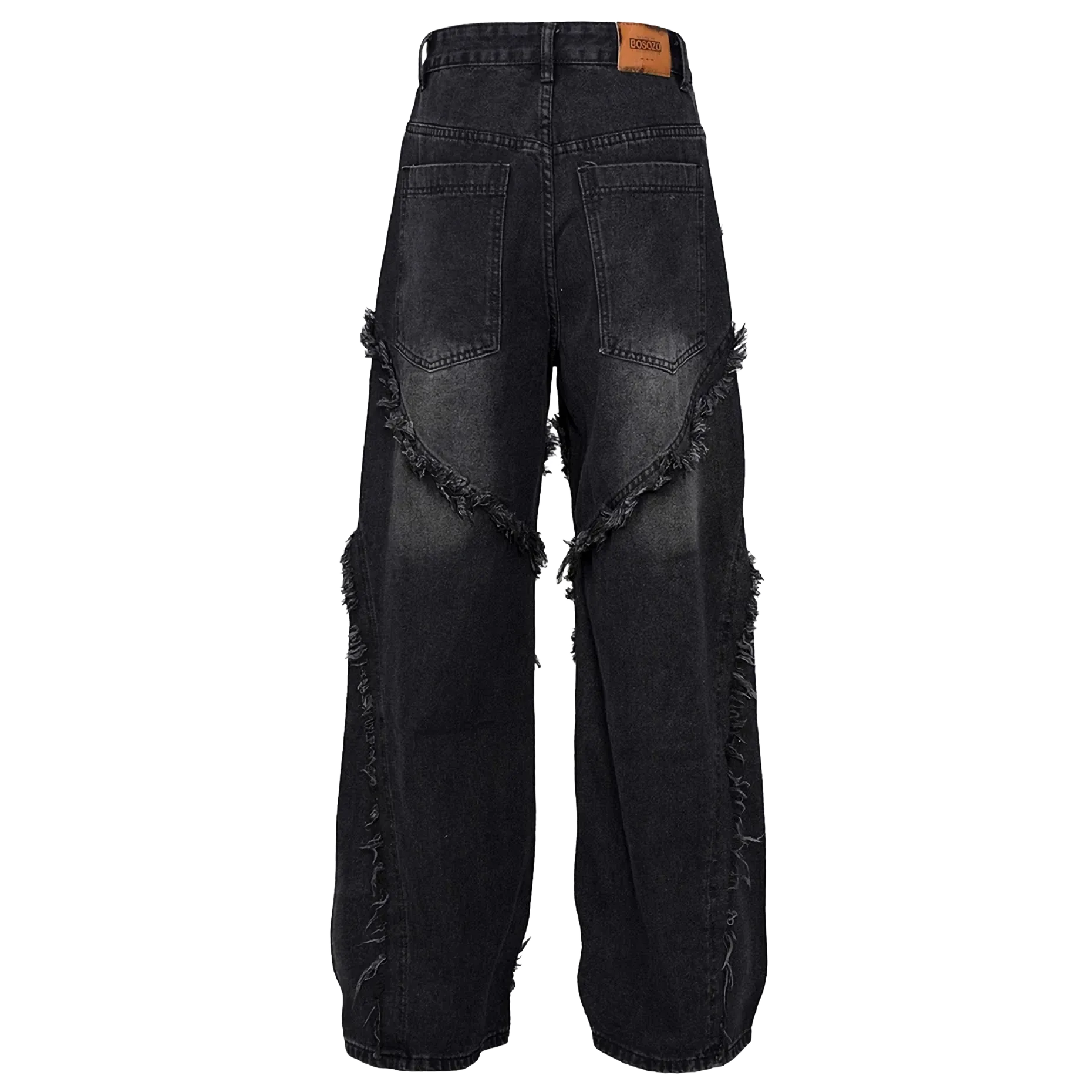 Artisan Hem Cross-Stitched Denim Flares Jeans