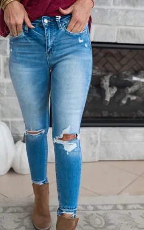 At this Runway High Rise Crop Skinny Denim Jeans | Vervet