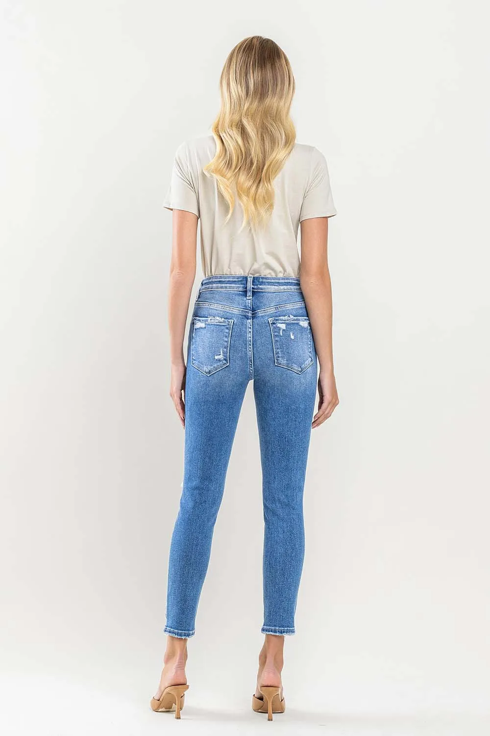 At this Runway High Rise Crop Skinny Denim Jeans | Vervet