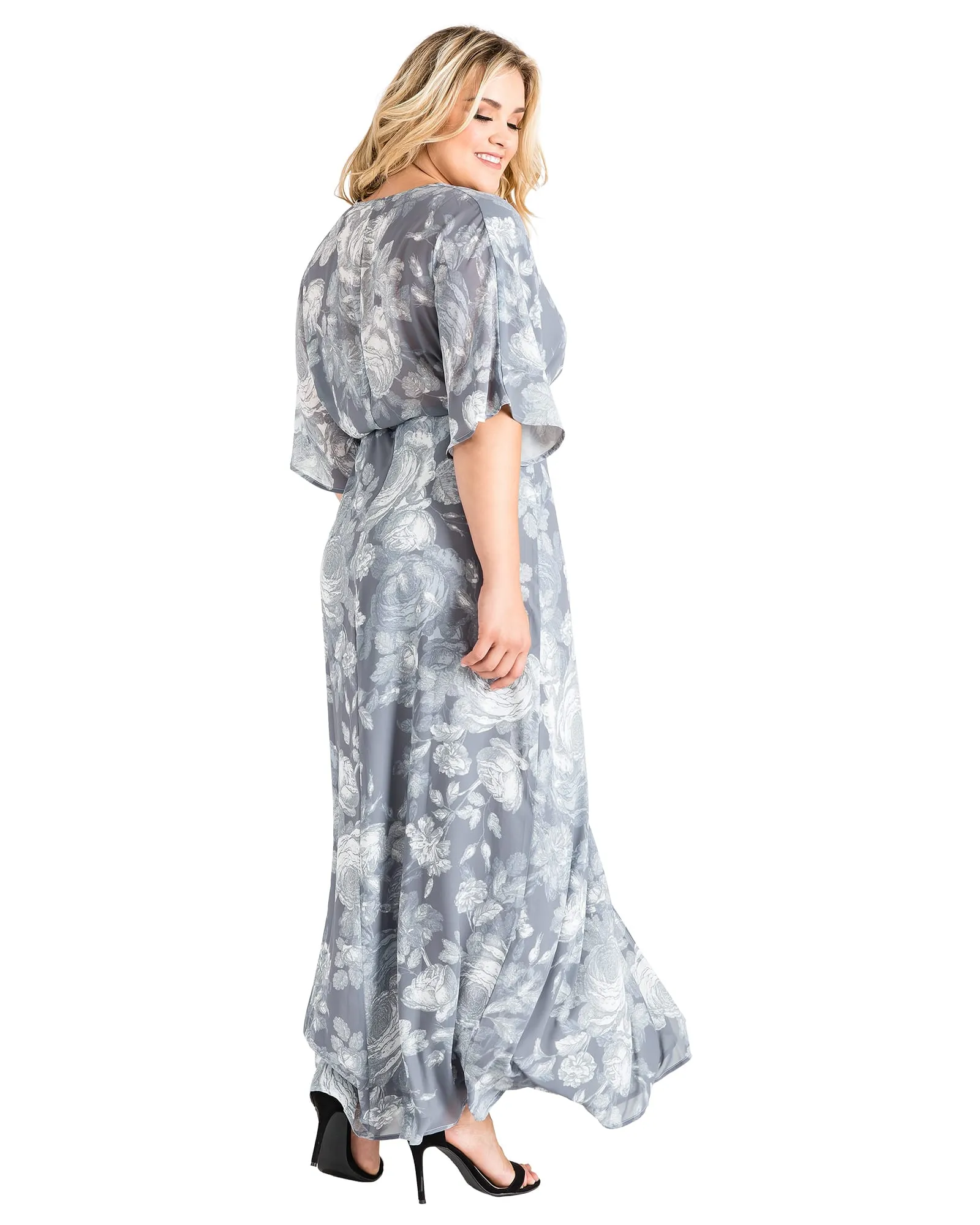 Aubrey Kimono Wrap Maxi Dress | Smokey Rose