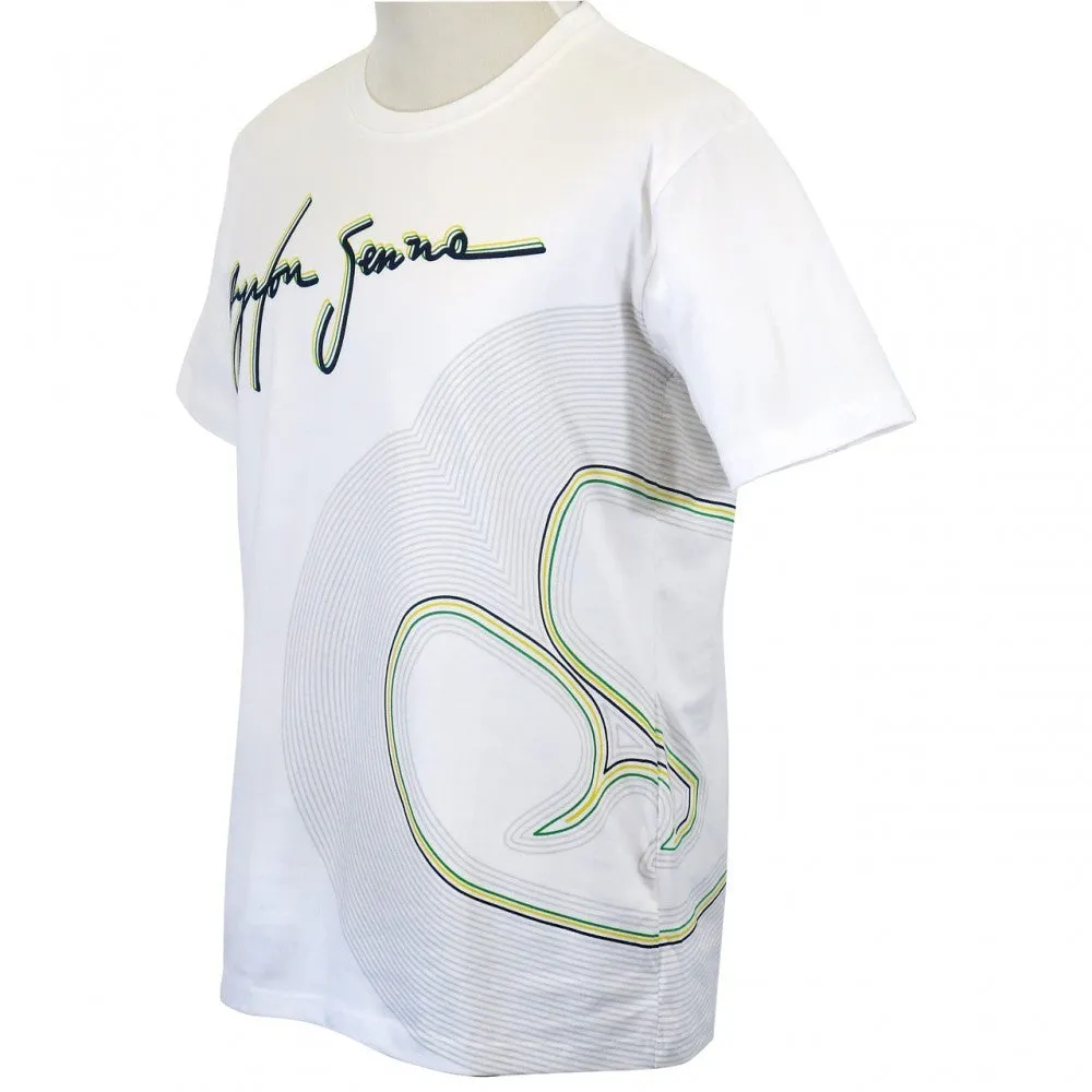 Ayrton Senna T-shirt, Track Line, Blue, 2016