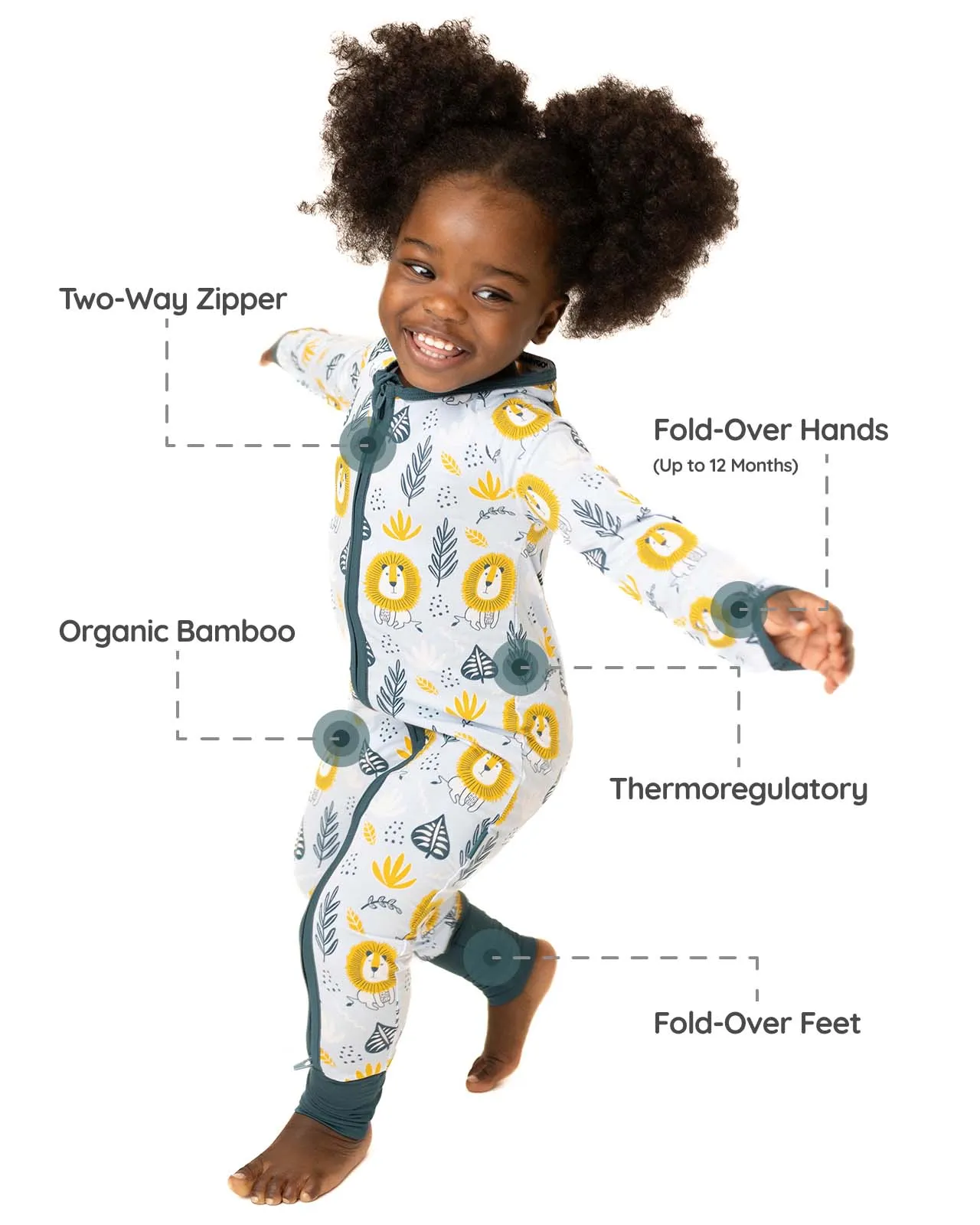 BABYGO® Lion Zip Sleepsuit