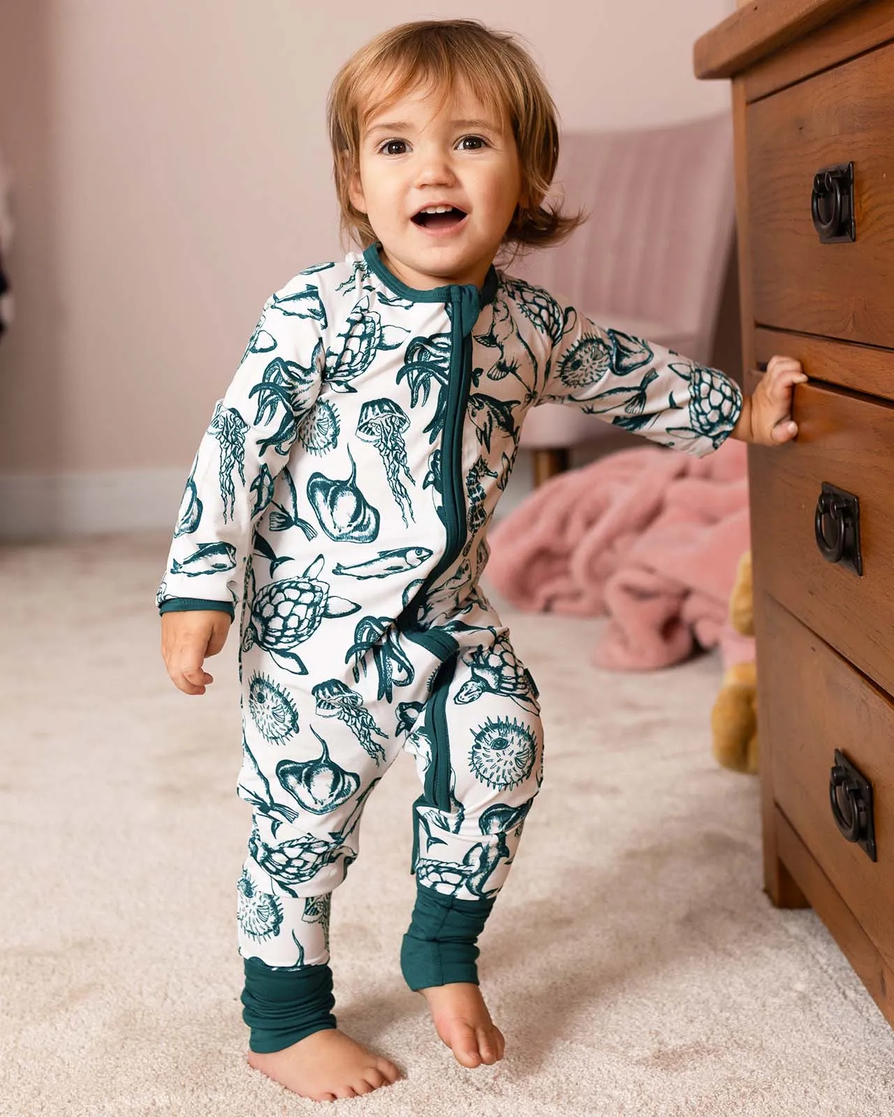 BABYGO® Sea Creatures Zip Sleepsuit