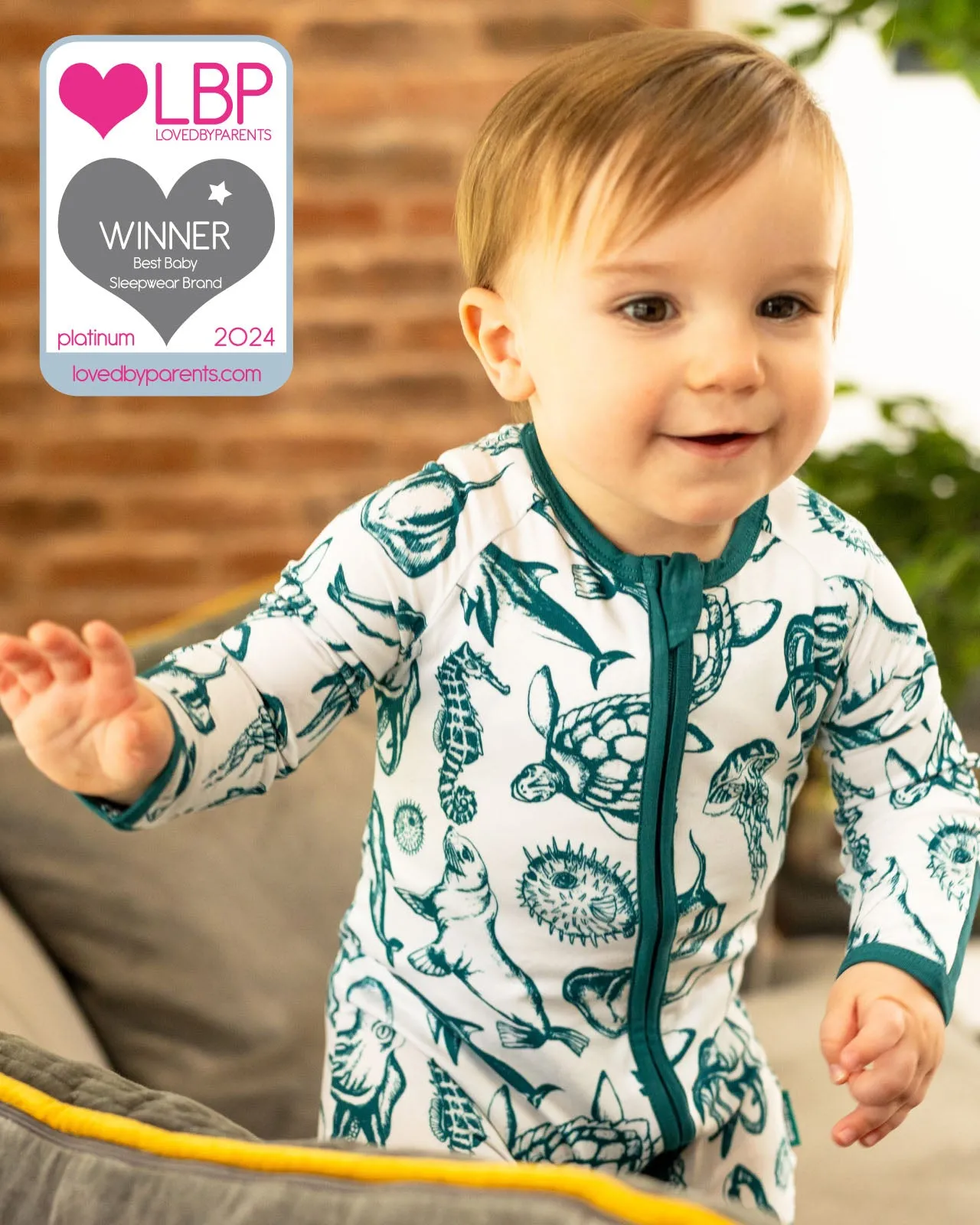 BABYGO® Sea Creatures Zip Sleepsuit