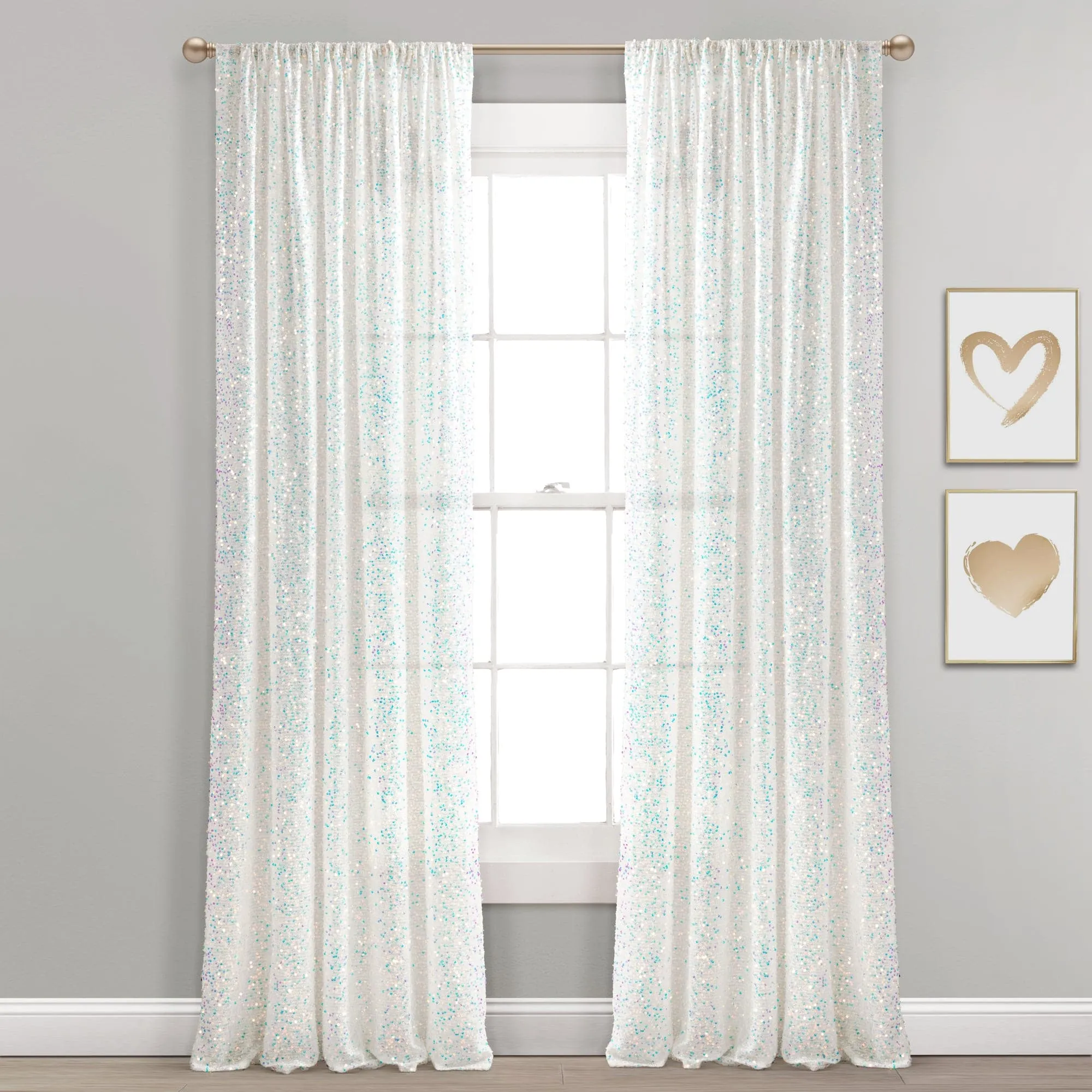 Ballgown Glam Sparkle Sequins Window Curtain Panel