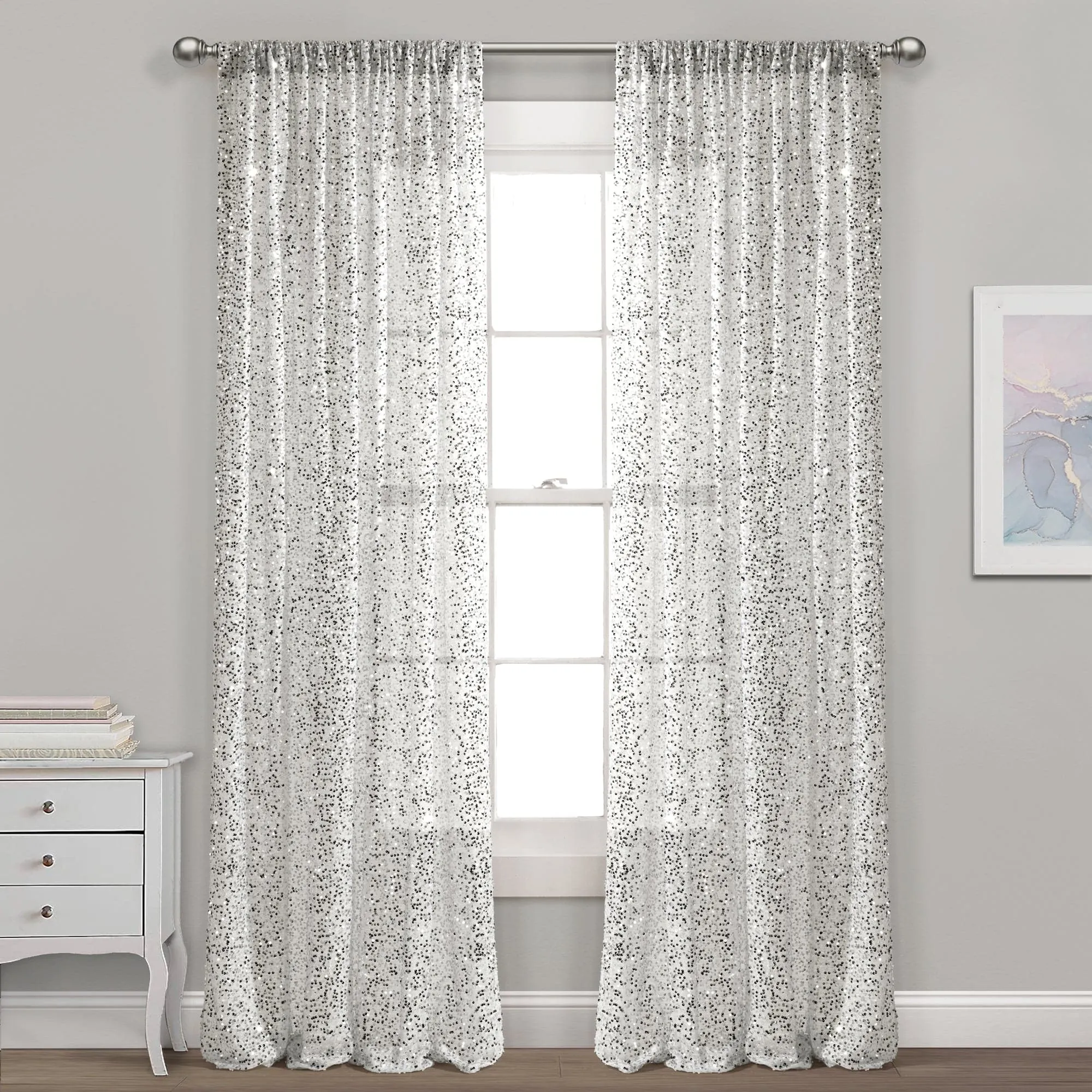 Ballgown Glam Sparkle Sequins Window Curtain Panel