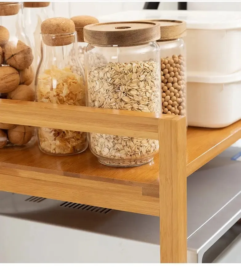 Bamboo Multiple Shelf Kitchen Storage Rack Bamboo Rack Microwave Rack Holder BKW08