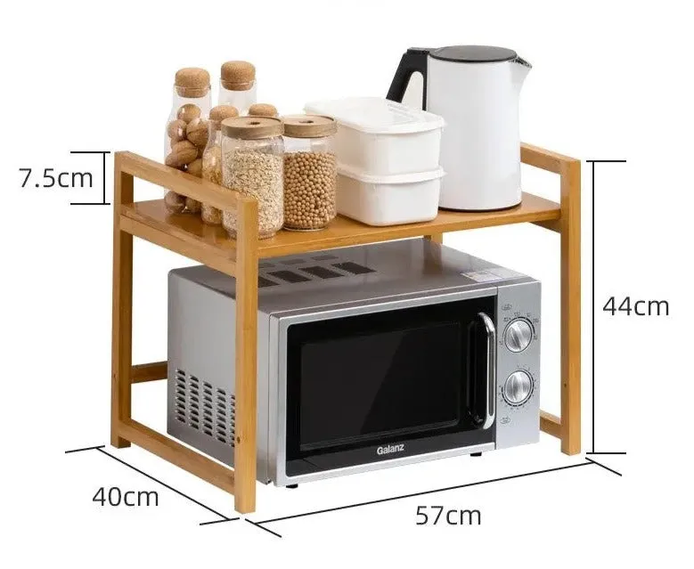 Bamboo Multiple Shelf Kitchen Storage Rack Bamboo Rack Microwave Rack Holder BKW08