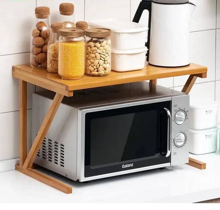 Bamboo Multiple Shelf Kitchen Storage Rack Bamboo Rack Microwave Rack Holder BKW08