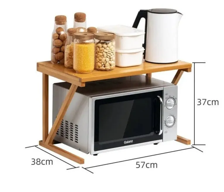 Bamboo Multiple Shelf Kitchen Storage Rack Bamboo Rack Microwave Rack Holder BKW08