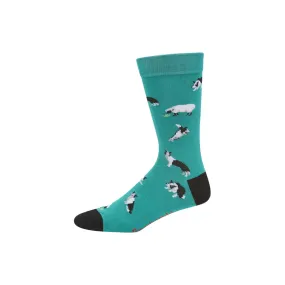 Bamboozld Men's Border Collie Bamboo Sock Green