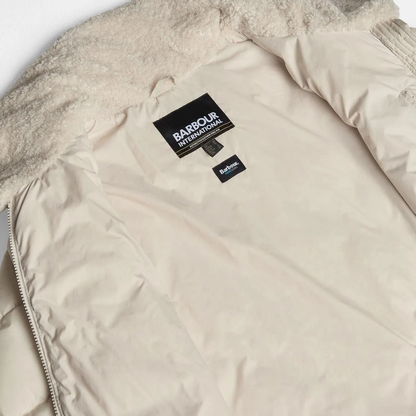 Barbour International Norton Quilted Jacket in Cream