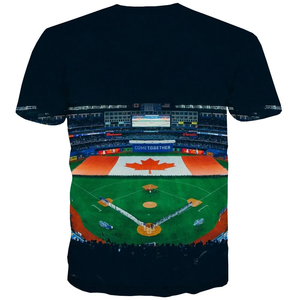 Baseball T-shirt Men Stadium T shirts Funny Game Shirt Print White T-shirts 3d