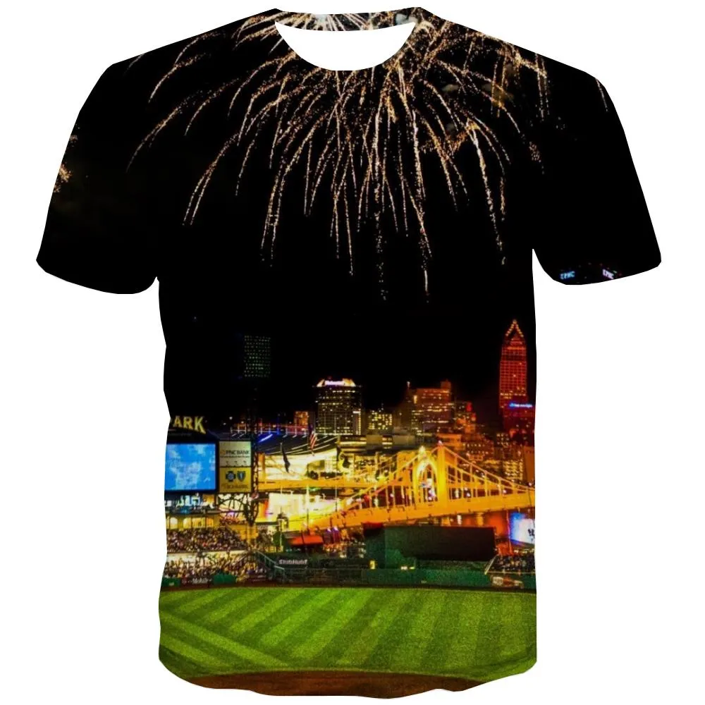 Baseball T-shirt Men Stadium Tshirt Anime Game Tshirts Cool White T shirts Funny