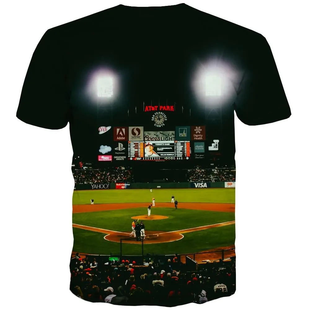 Baseball T-shirt Men Stadium Tshirt Anime Game Tshirts Novelty White Shirt Print