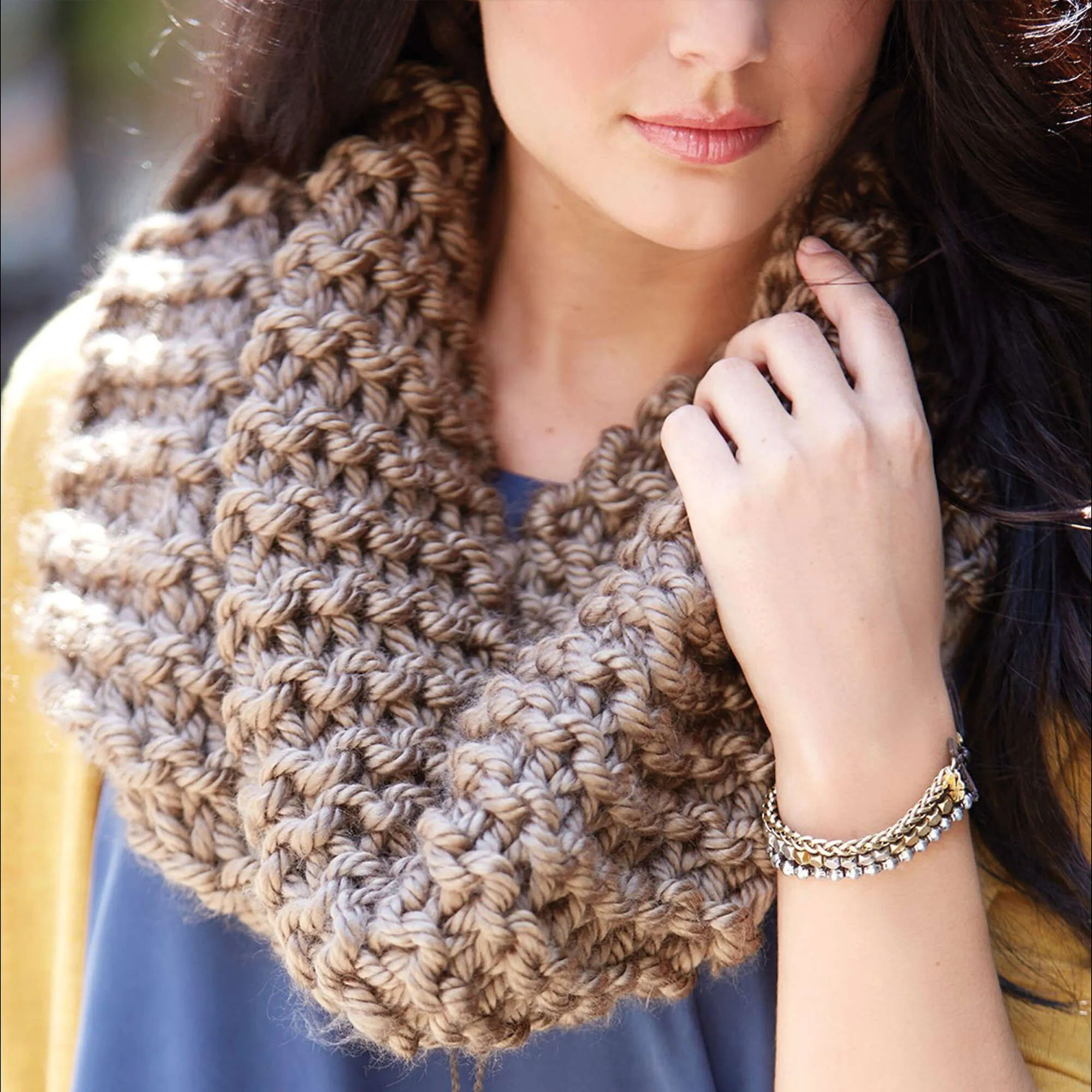 Bernat Knit Simple Garter Cowl