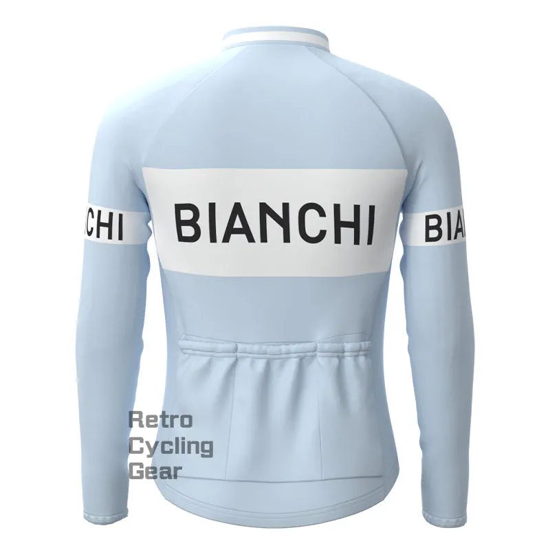 Bianchi Baby Blue Fleece Retro Long Sleeves Jerseys