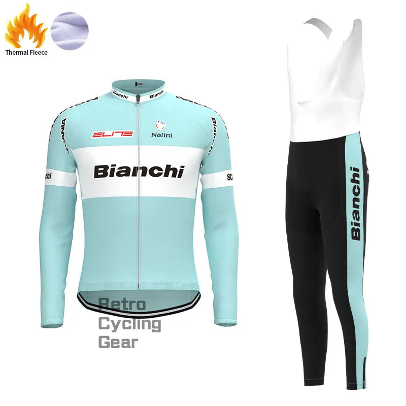 Bianchi Grey Green Fleece Retro Cycling Kits