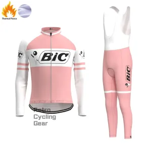 BIC Pink Fleece Retro Cycling Kits