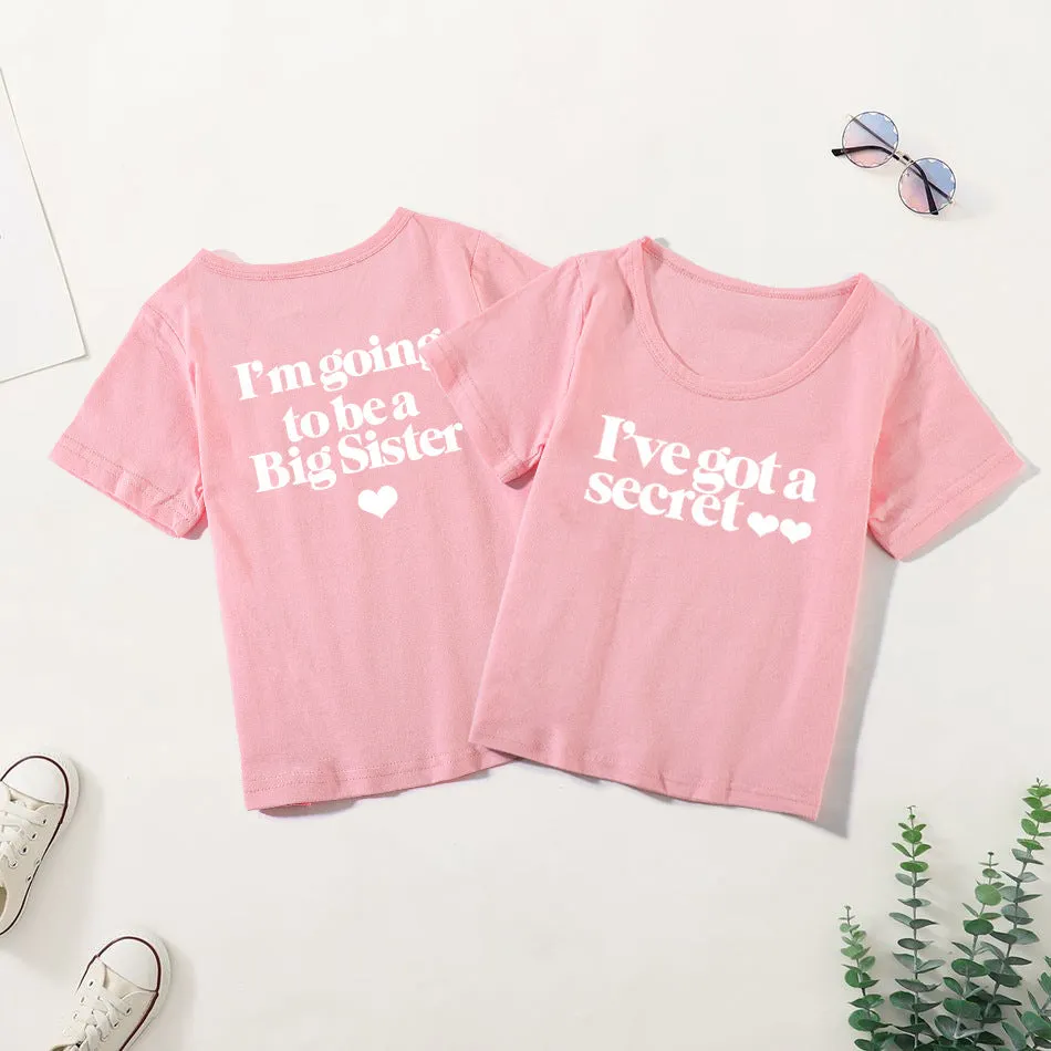 Big Sister Pink T-Shirt - I've got a secret... I am going to be a Big Sister!