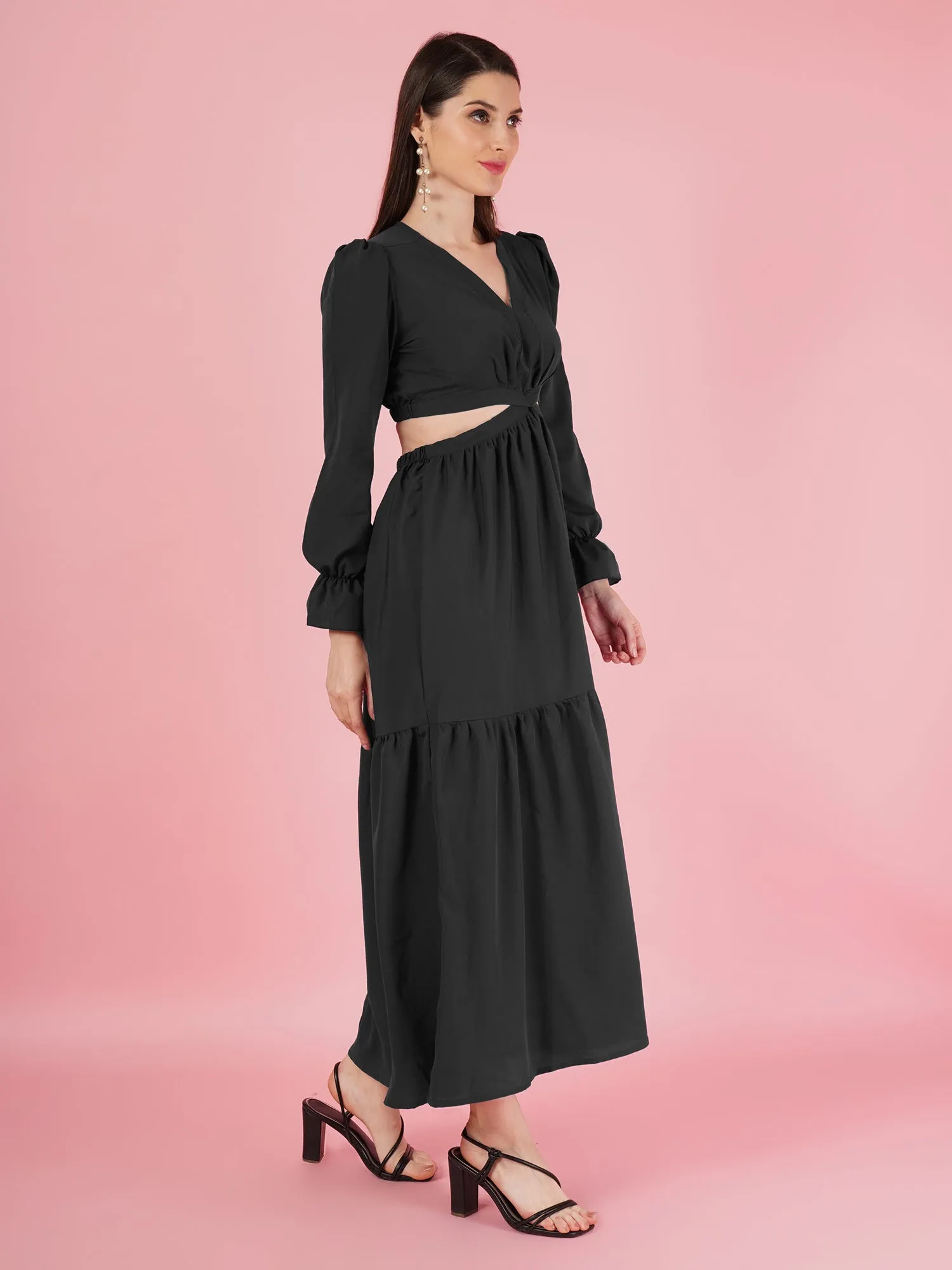 Black A-Line Maxi Dress