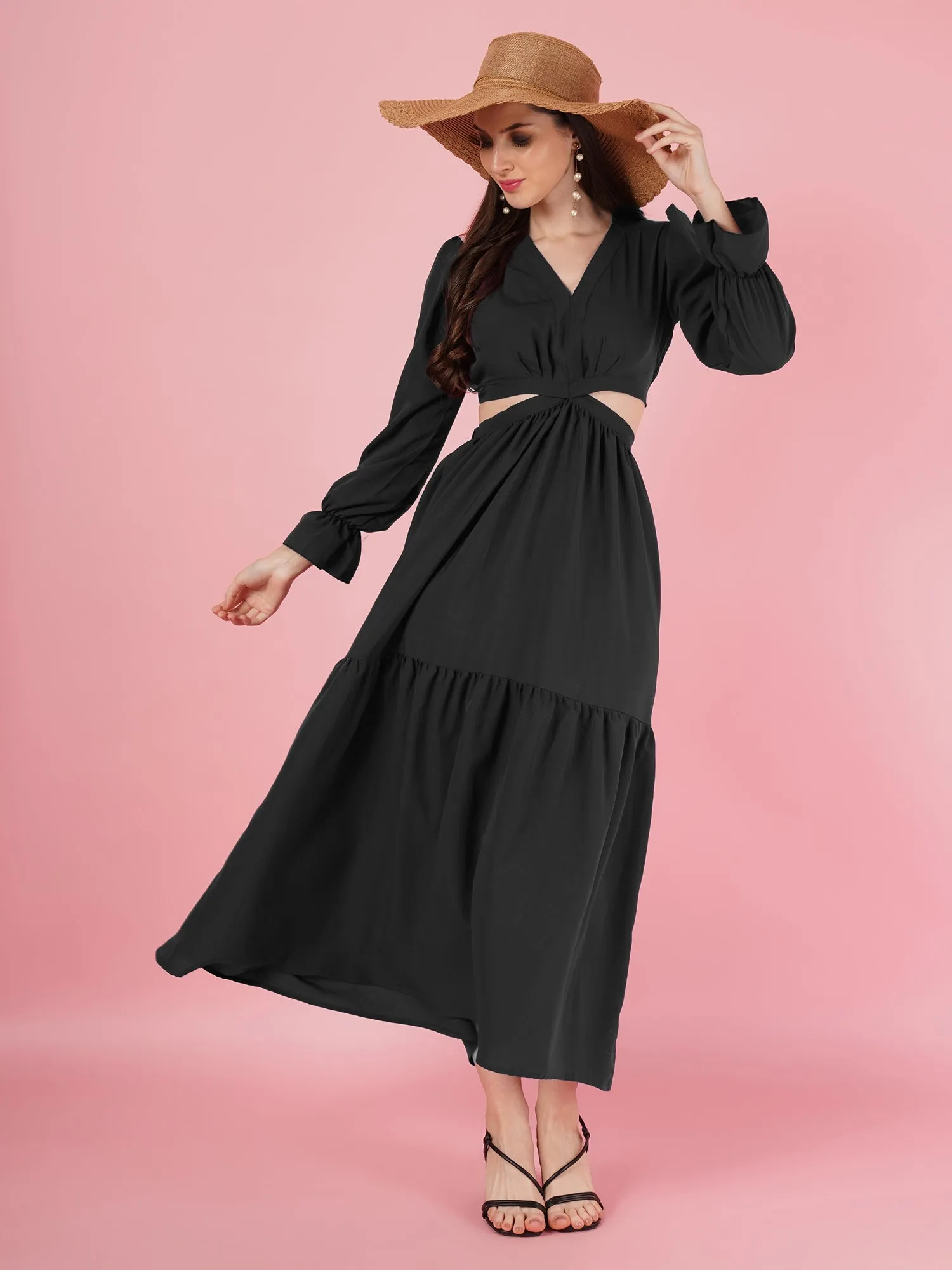 Black A-Line Maxi Dress