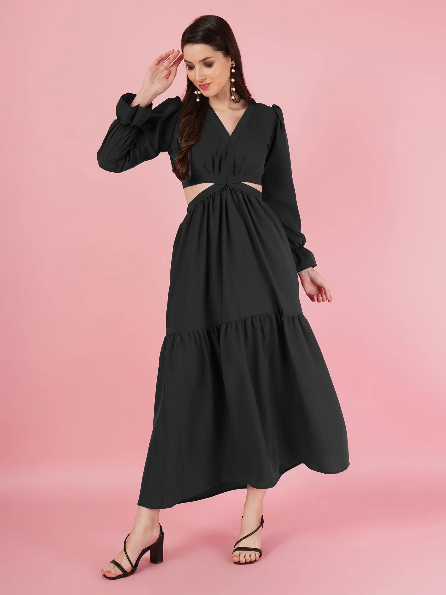 Black A-Line Maxi Dress