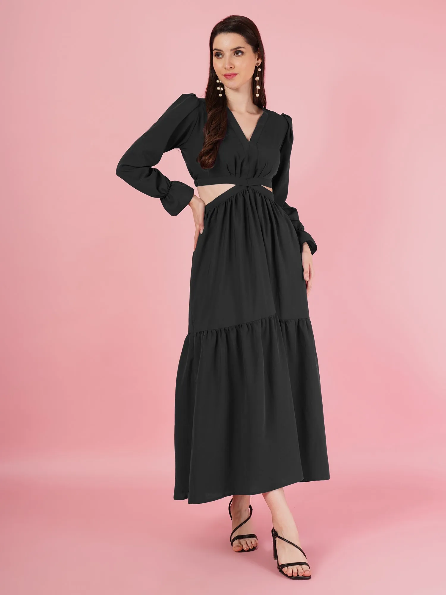 Black A-Line Maxi Dress