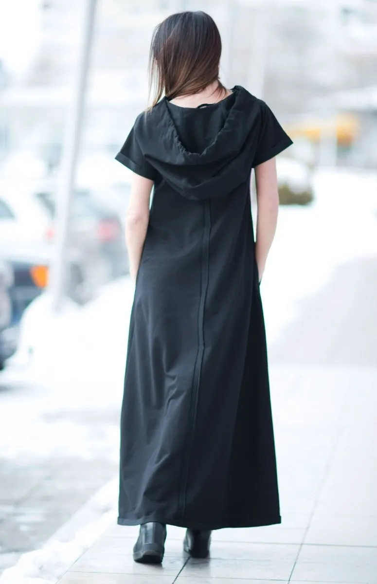 Black short sleeves dress KASANDRA