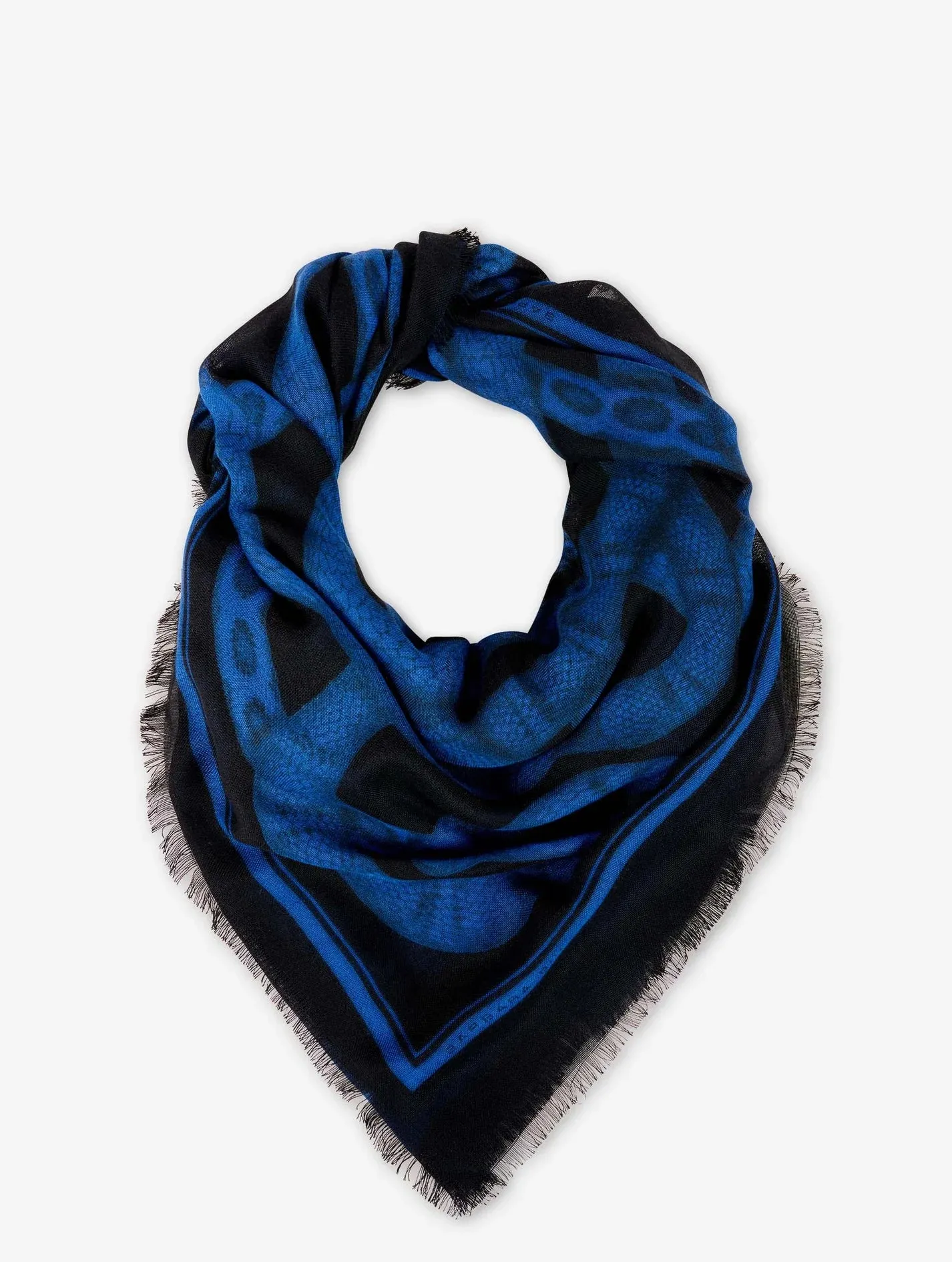 Blue and Black Snake Print Scarf