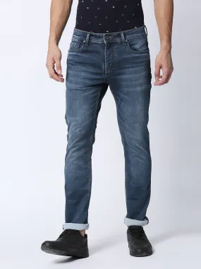 Blue Denim Slim Straight Stretch Denim