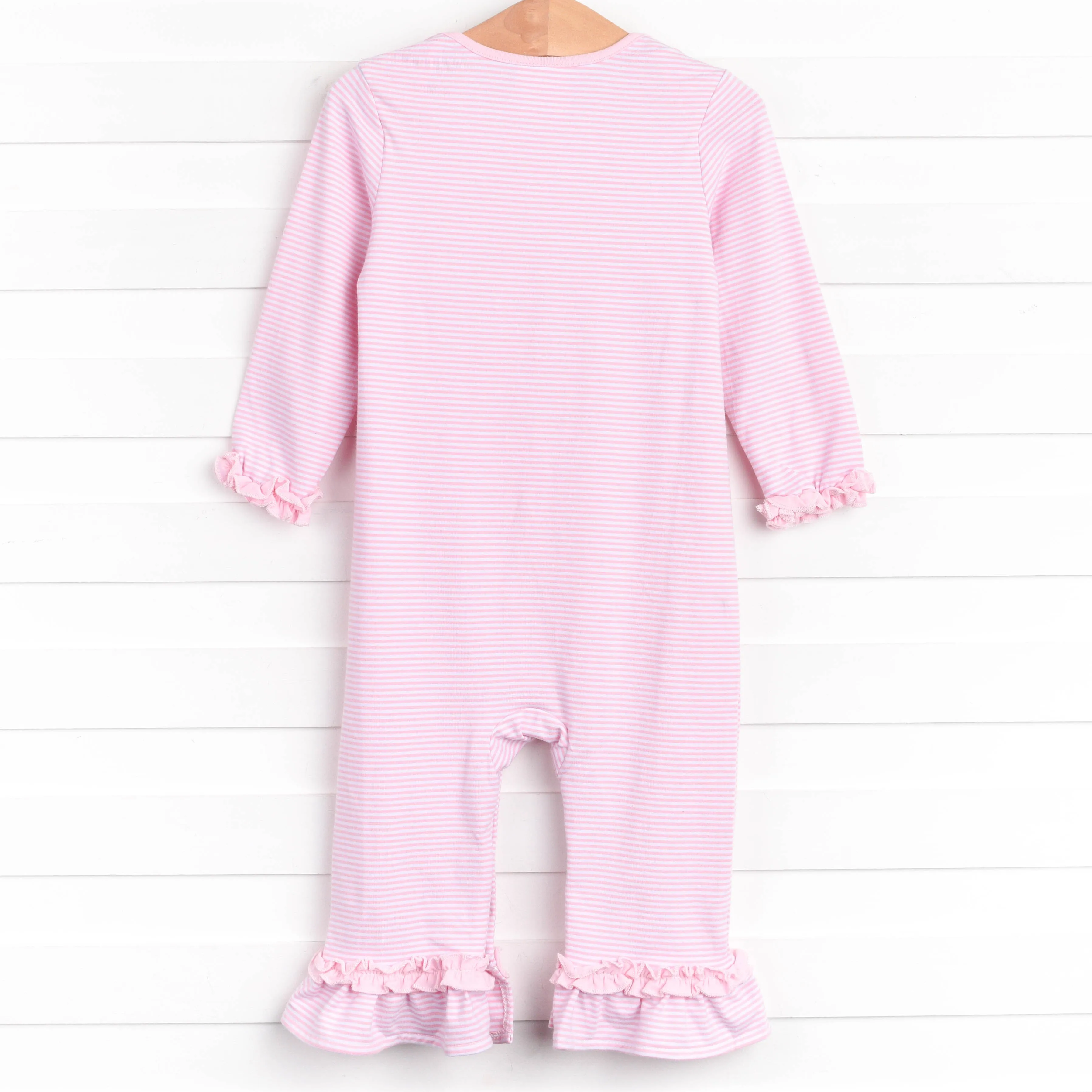 Boo! Applique Ruffle Romper, Pink